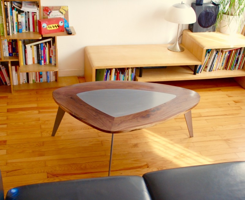Table basse sur mesure réalisée par un ébéniste