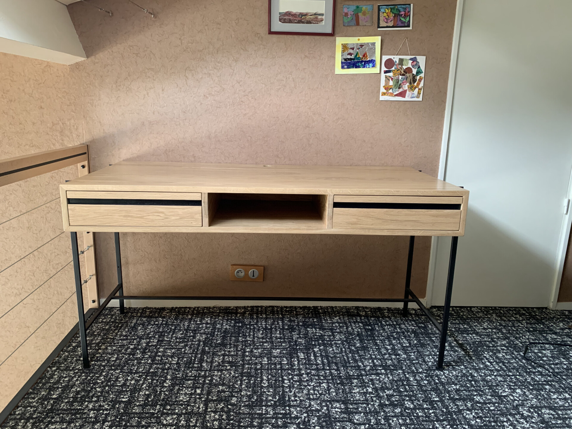 Bureau bois et acier